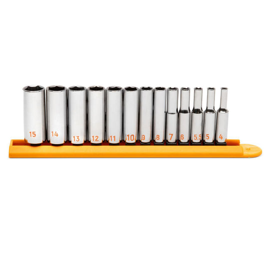 Gearwrench 80304H 13 Piece 1/4" Drive 6 Point Metric Hi-Viz Deep Socket Set
