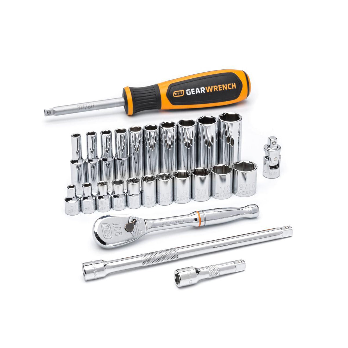 Gearwrench 80312DD 26 Piece 1/4" Drive 6 Point Standard SAE Mechanics Tool Set