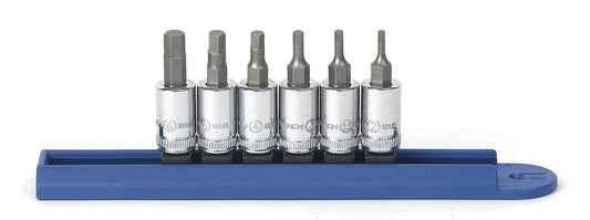 Gearwrench 80321 6 Piece 1/4" Drive Hex Bit Metric Socket Set