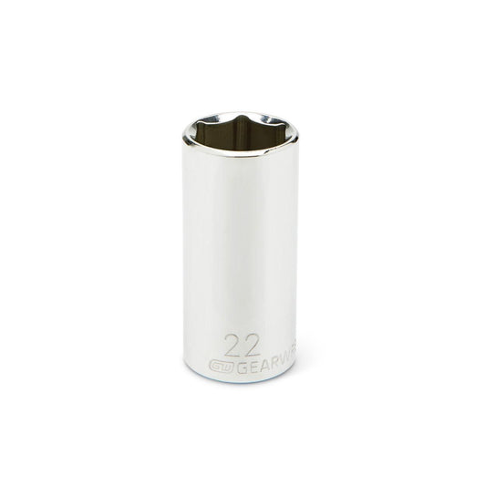Gearwrench 80408 3/8" Drive 6 Point Deep Metric Socket 22mm