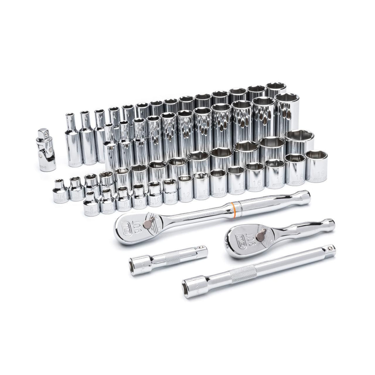 Gearwrench 80550 57 Piece 3/8" Drive 6 Point Standard and Deep SAE/Metric Mechanics Tool Set
