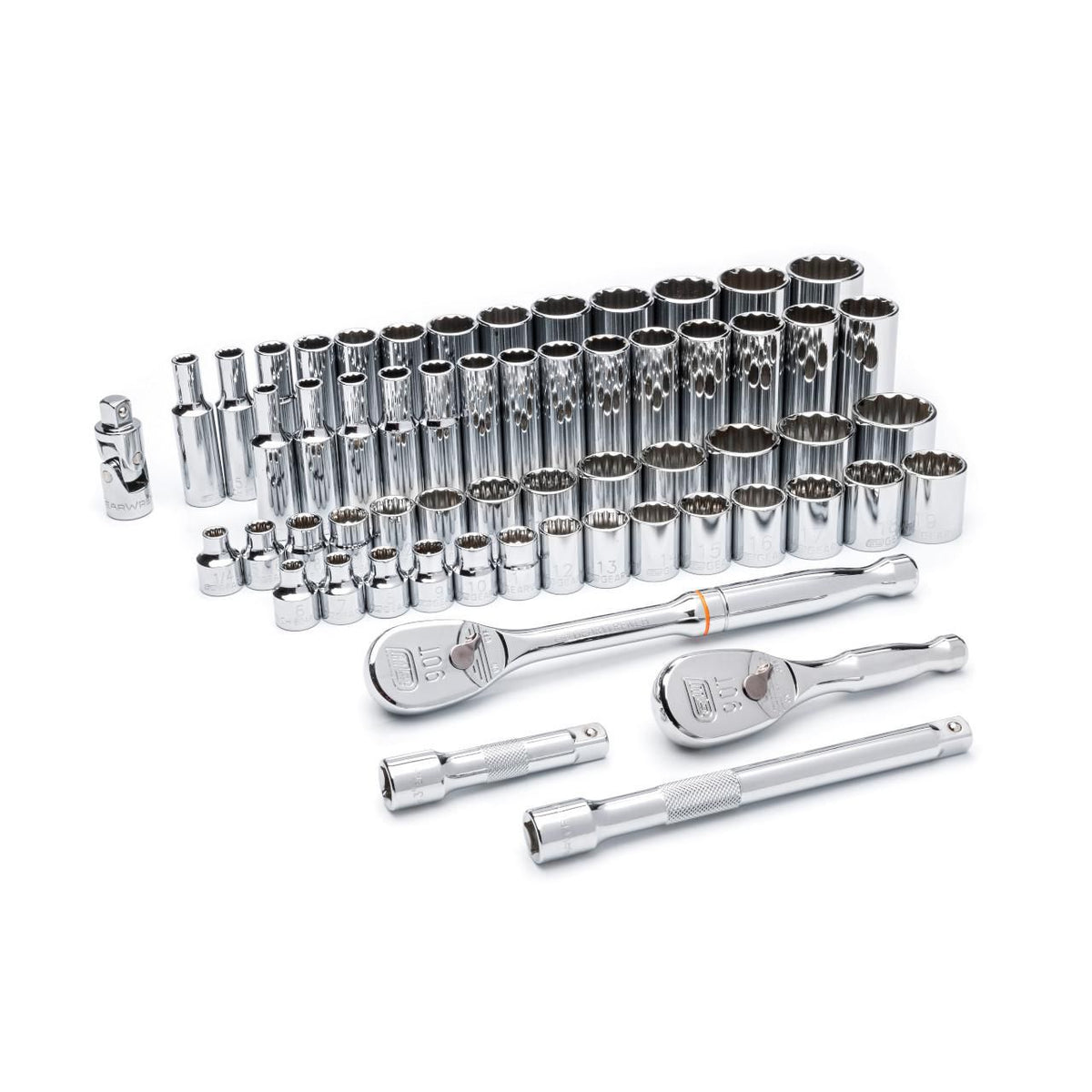 Gearwrench 80551 57 Piece 3/8" Drive 12 Point Standard and Deep SAE/Metric Mechanics Tool Set