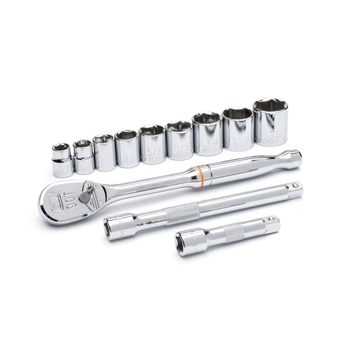 Gearwrench 80556 12 Piece 3/8" Drive 6 Point Standard SAE Mechanics Tool Set