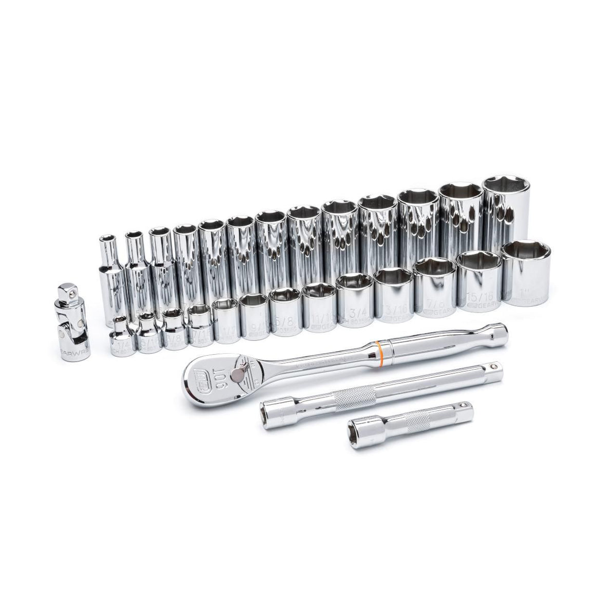 Gearwrench 80569 30 Piece 3/8" Drive 6 Point Standard and Deep SAE Mechanics Tool Set