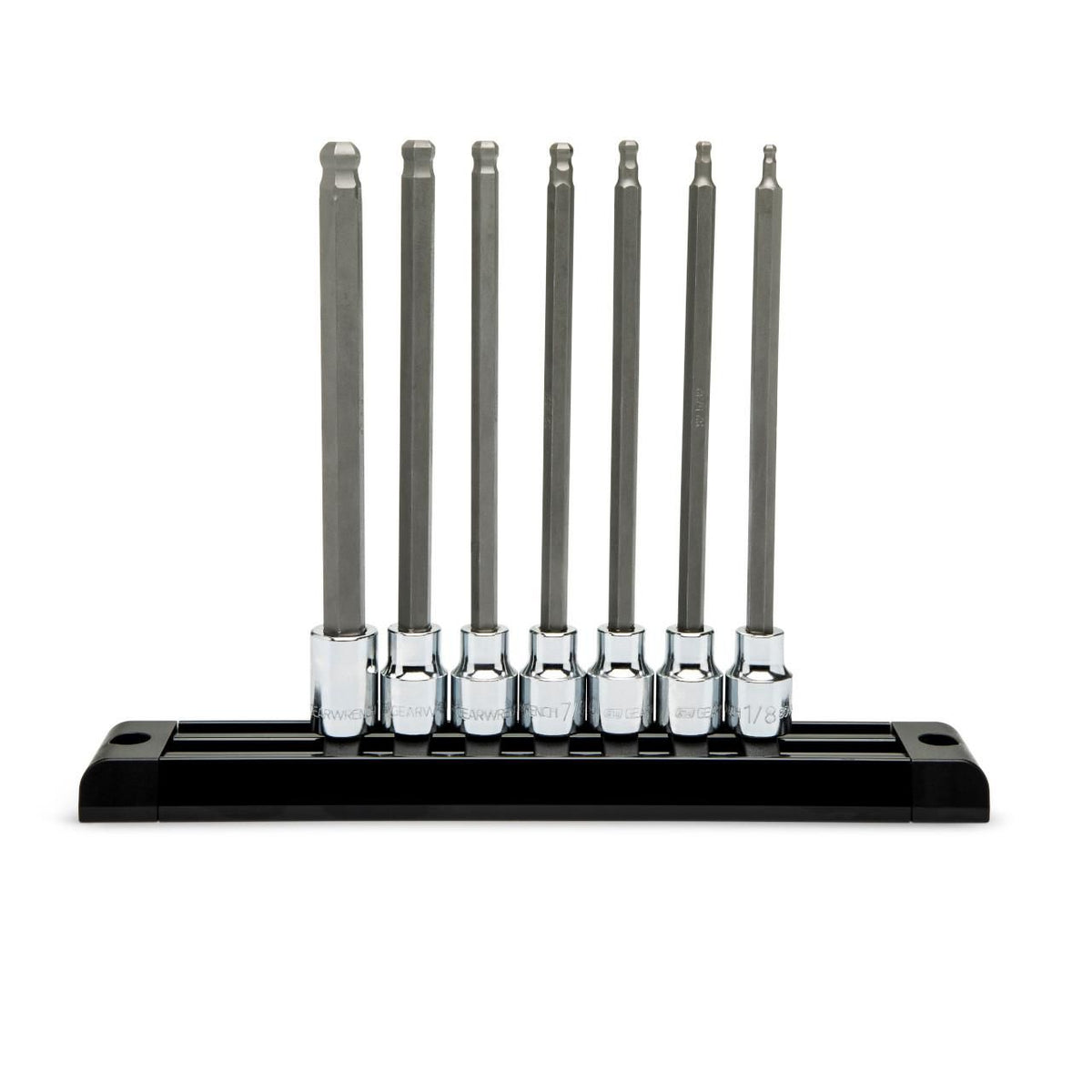 Gearwrench 80574 7 Piece 3/8" Drive Long Ball End Hex Bit SAE Socket Set