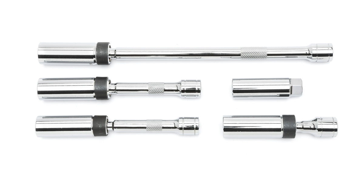 Gearwrench 80601 5 Piece 3/8" Drive 6 Point Magnetic Swivel Spark Plug Socket Set