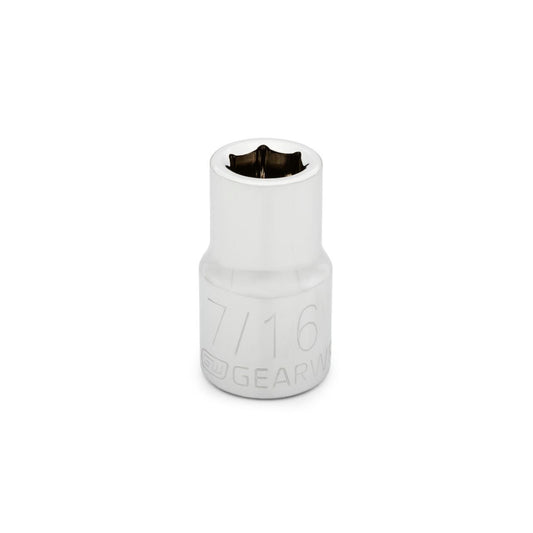 Gearwrench 80602 1/2" Drive 6 Point Standard SAE Socket 7/16"