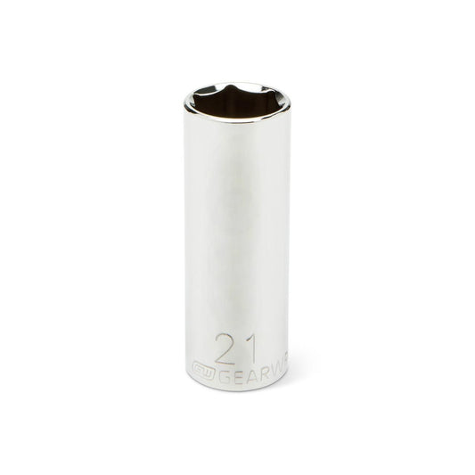 Gearwrench 80647 1/2" Drive 6 Point Deep Metric Socket 21mm
