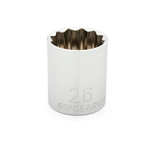 Gearwrench 80681 1/2" Drive 12 Point Standard Metric Socket 26mm