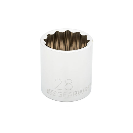Gearwrench 80682 1/2" Drive 12 Point Standard Metric Socket 28mm