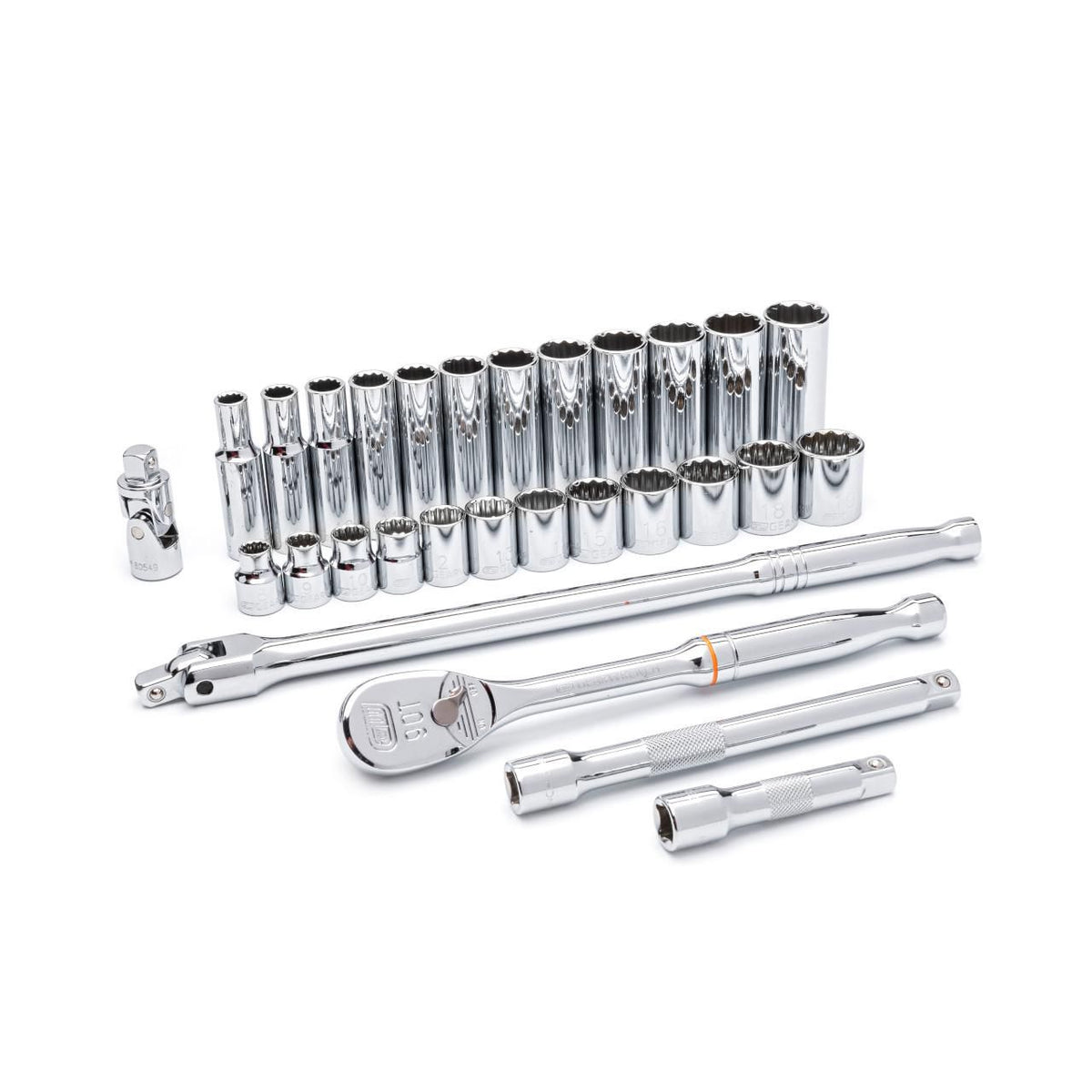 Gearwrench 80692 29 Piece 3/8" Drive 12 Point Standard and Deep Metric Mechanics Tool Set