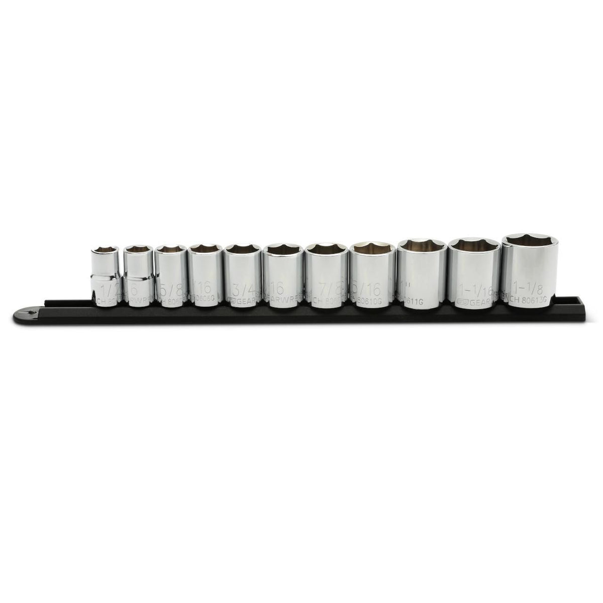 Gearwrench 80703 11 Piece 1/2" Drive 6 Point Standard SAE Socket Set