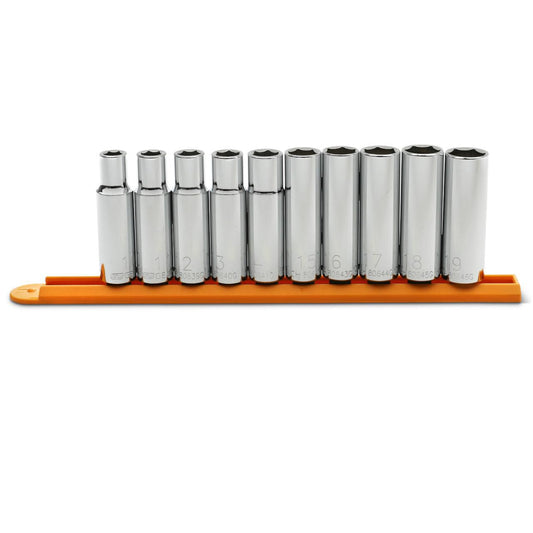 Gearwrench 80704 10 Piece 1/2" Drive 6 Point Deep Metric Socket Set