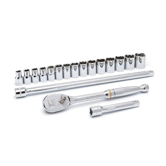 Gearwrench 80708 18 Piece 1/2" Drive 6 Point Standard Metric Mechanics Tool Set