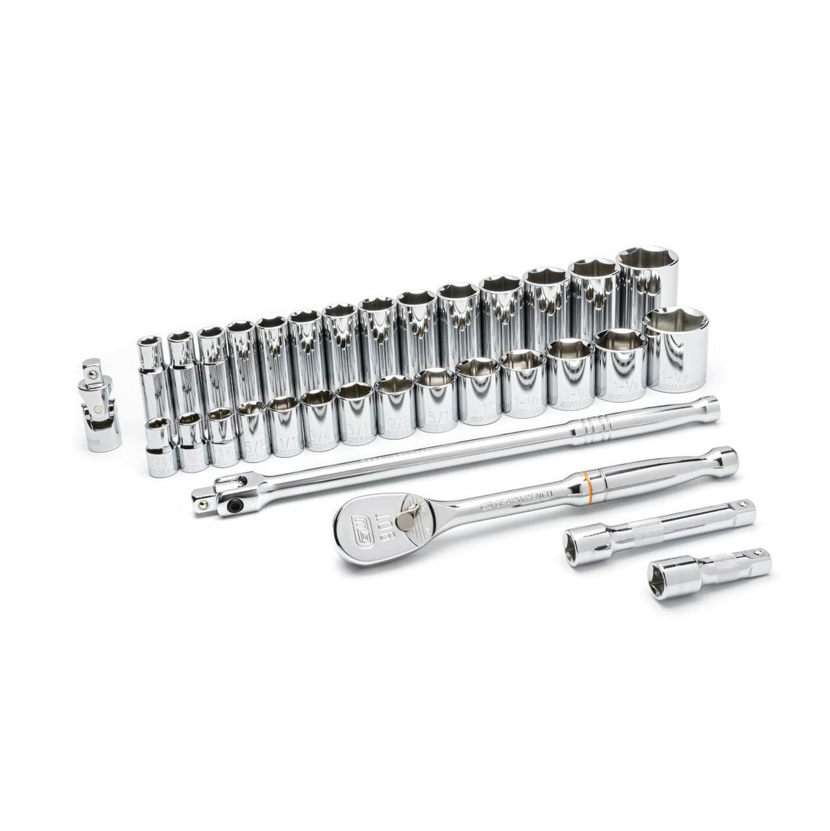 Gearwrench 80715 33 Piece 1/2" Drive 6 Point Standard and Deep SAE Mechanics Tool Set