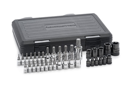 Gearwrench 80728 36 Piece 1/4", 3/8" & 1/2" Drive Tamper Proof Torx®/E-Torx®/Torx® Bit Socket Set