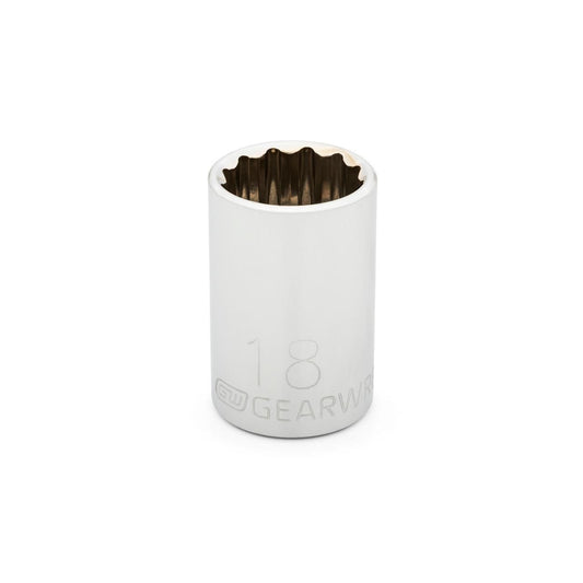Gearwrench 80753 1/2" Drive 12 Point Standard Metric Socket 18mm