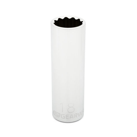 Gearwrench 80789 1/2" Drive 12 Point Deep Metric Socket 18mm
