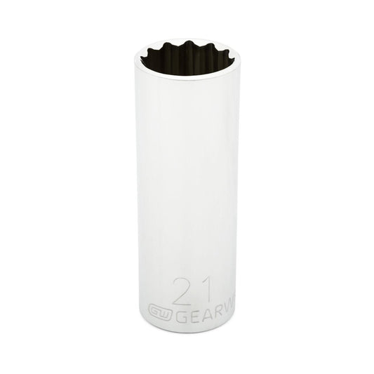 Gearwrench 80818 1/2" Drive 12 Point Deep Metric Socket 21mm