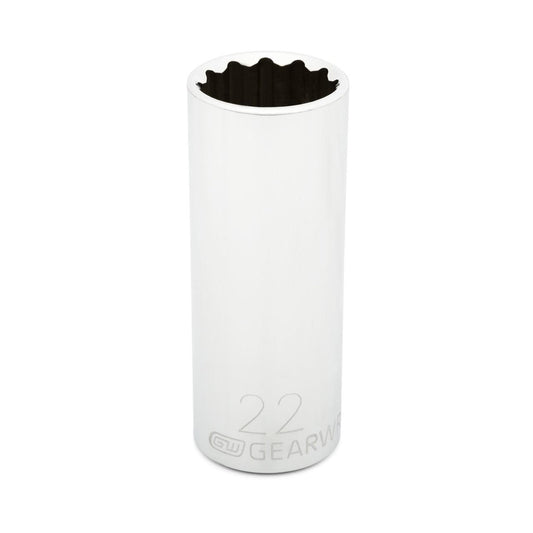 Gearwrench 80820 1/2" Drive 12 Point Deep Metric Socket 22mm