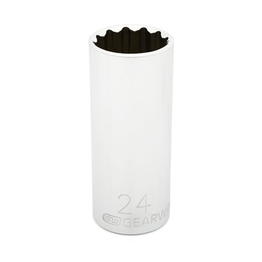 Gearwrench 80822 1/2" Drive 12 Point Deep Metric Socket 24mm