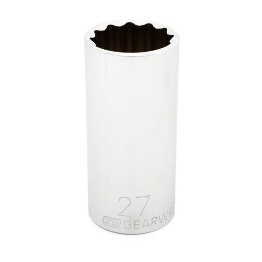 Gearwrench 80824 1/2" Drive 12 Point Deep Metric Socket 27mm