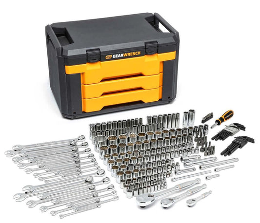 Gearwrench 80942 239 Piece Mechanics Tool Set in 3 Drawer Storage Box