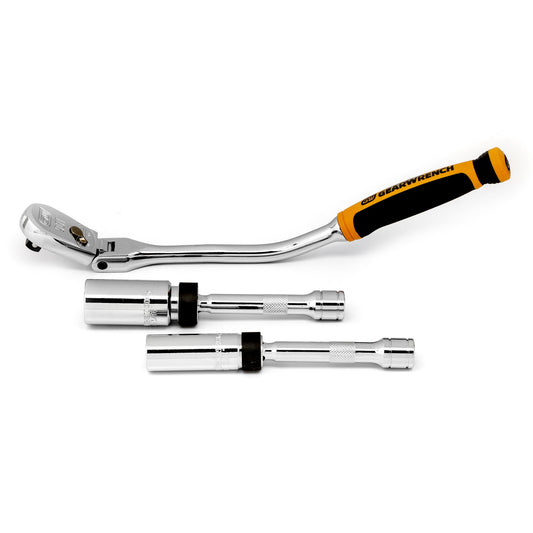 Gearwrench 81229 3 Piece 3/8" Drive 90-Tooth Spark Plug Ratchet Set