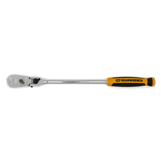 Gearwrench 81267 3/8" Drive 90-Tooth Dual Material Locking Flex Head Teardrop Ratchet 13"
