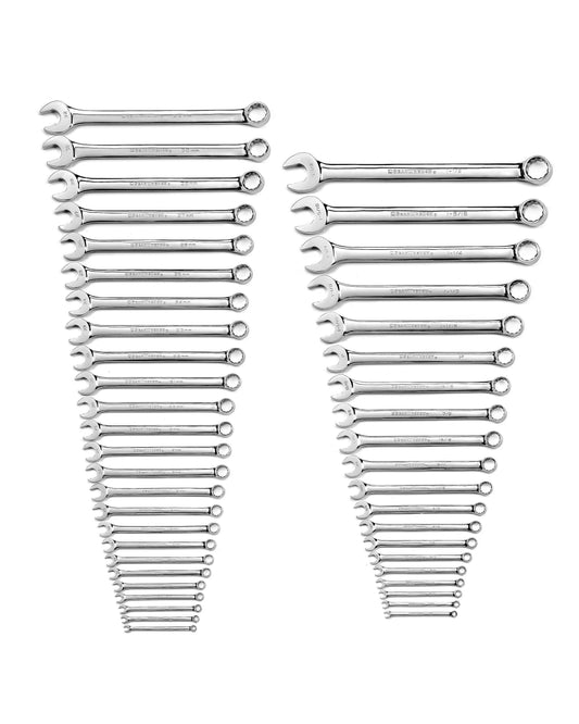 Gearwrench 81919 44 Piece 12 Point Long Pattern Combination SAE/Metric Wrench Set