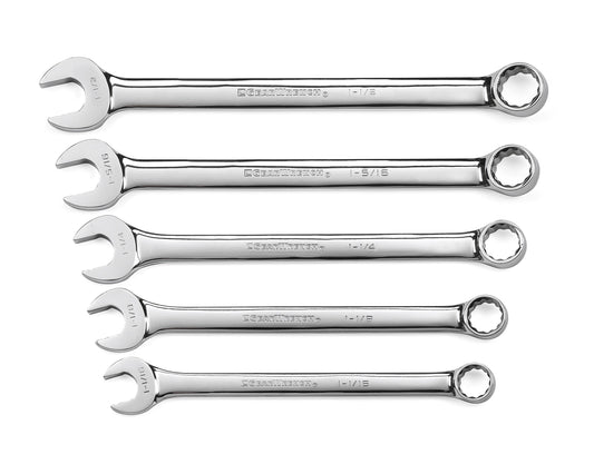 Gearwrench 81921 5 Piece SAE 12 Point Long Pattern Combination Wrench Set