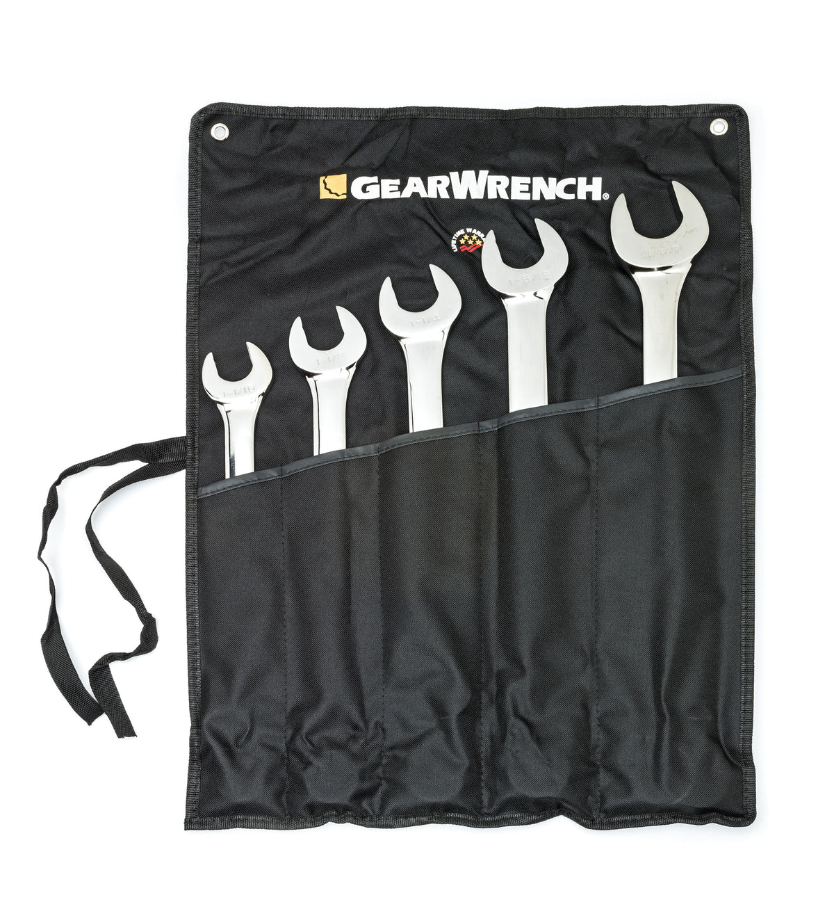 Gearwrench 81921 5 Piece SAE 12 Point Long Pattern Combination Wrench Set