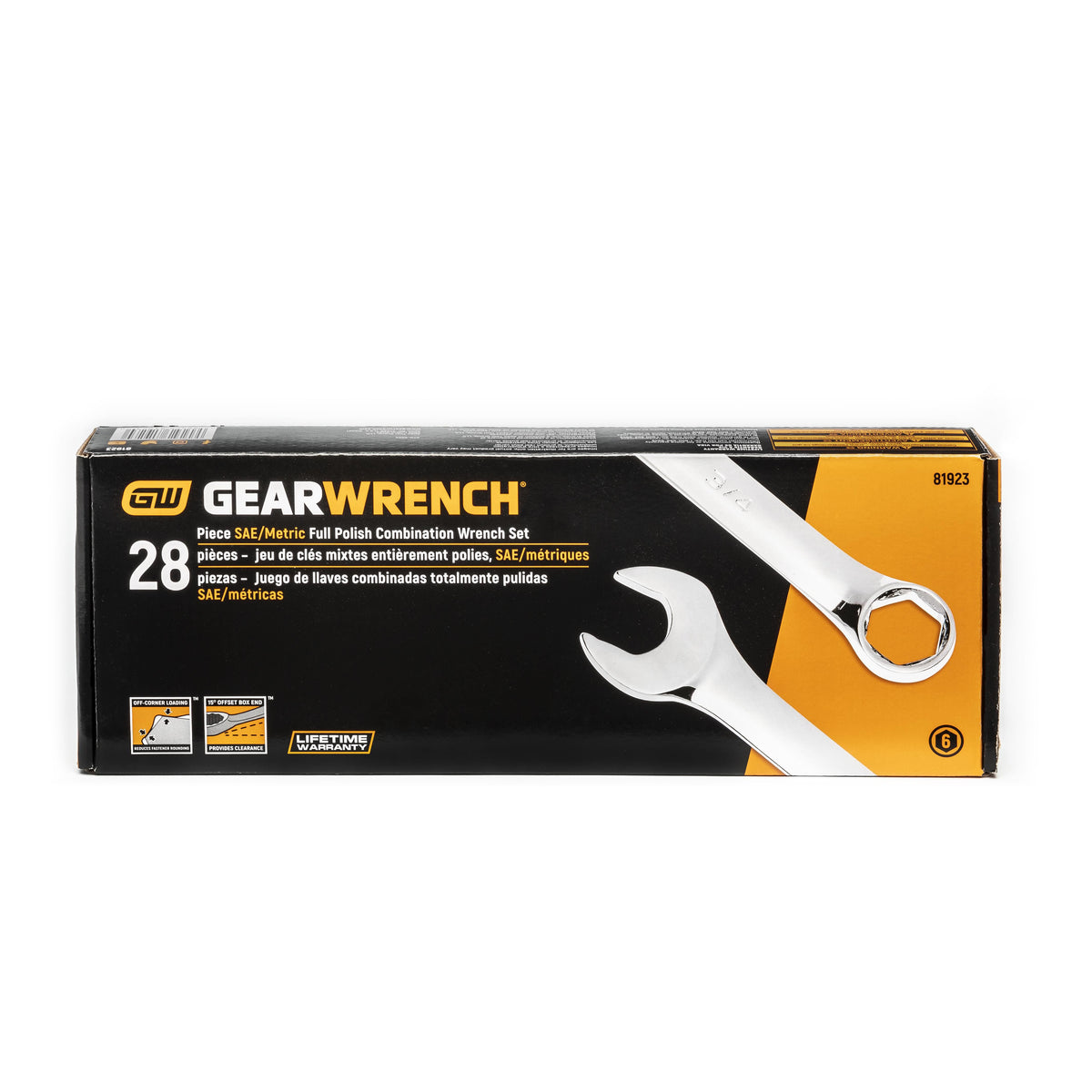 Gearwrench 81923 28 Piece 6 Point Combination SAE/Metric Wrench Set
