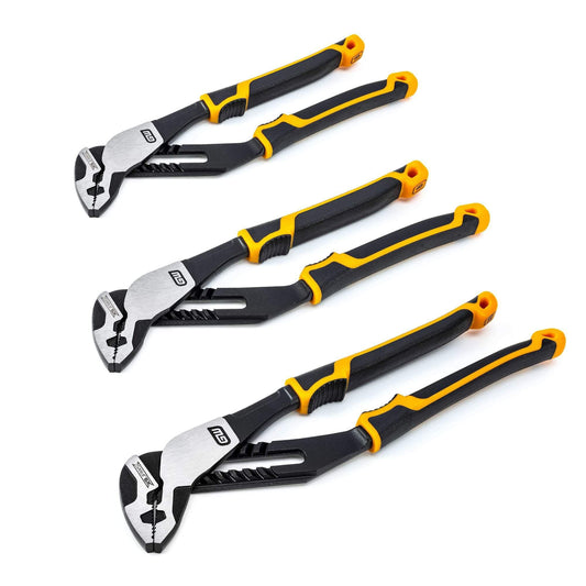 Gearwrench 82205CAZ 3 Piece PITBULL K9™ Straight Jaw Dual Material Tongue and Groove Pliers Set
