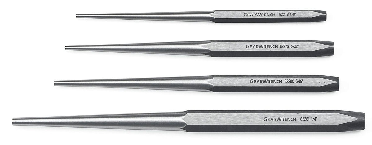 Gearwrench 82307 4 Piece Long Taper Punch Set