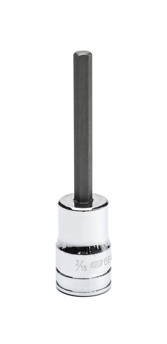 Gearwrench 82524 3/8" Drive Mid Length Hex Bit SAE Socket 3/16"