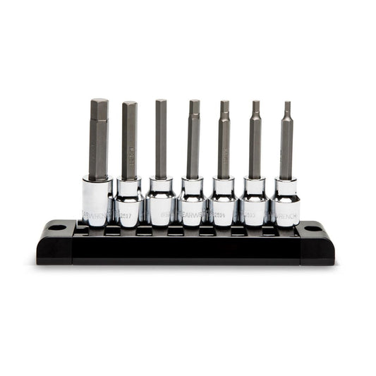 Gearwrench 82529 7 Piece 3/8" Drive Mid Length Hex Bit SAE Socket Set