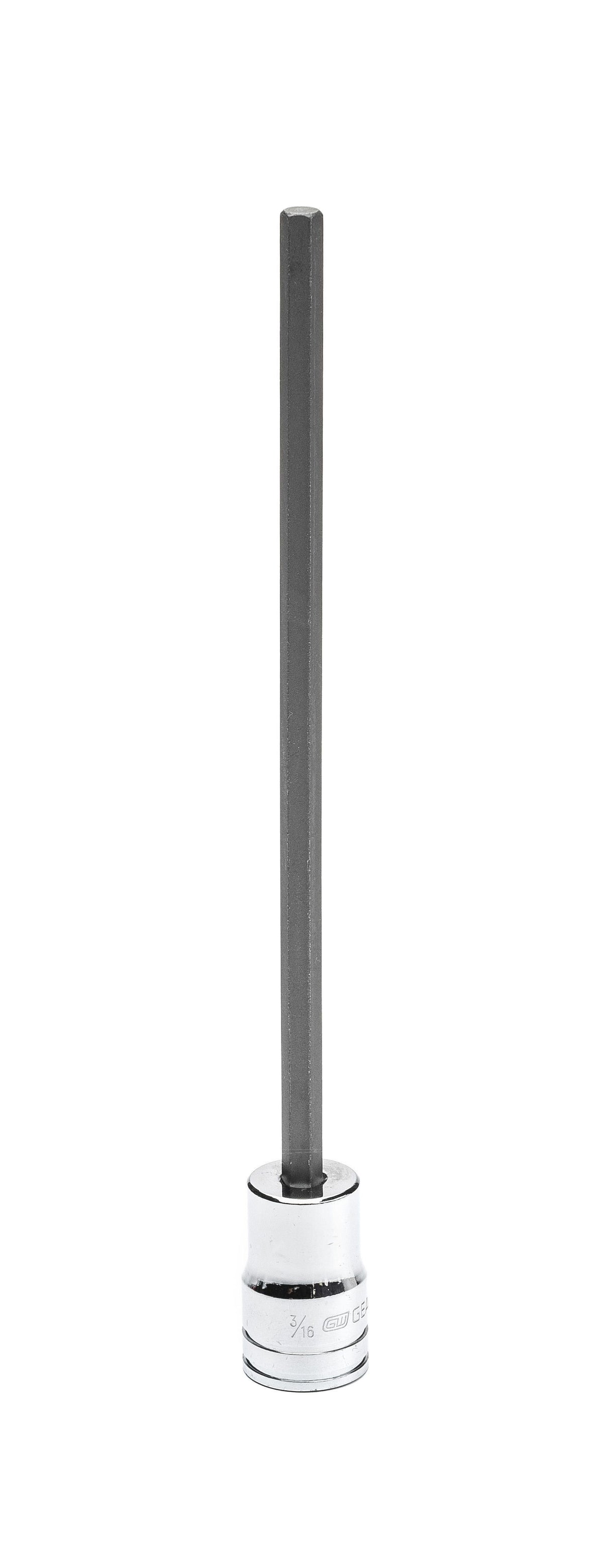 Gearwrench 82532 3/8" Drive Long Length Hex Bit SAE Socket 3/16"