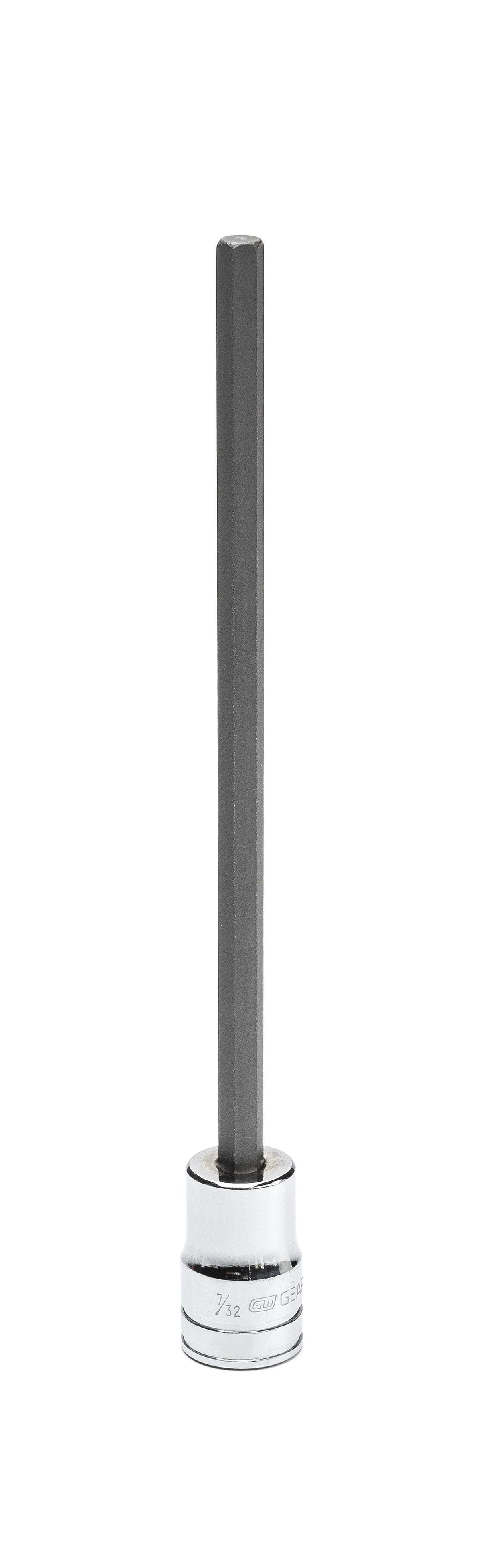 Gearwrench 82533 3/8" Drive Long Length Hex Bit SAE Socket 7/32"