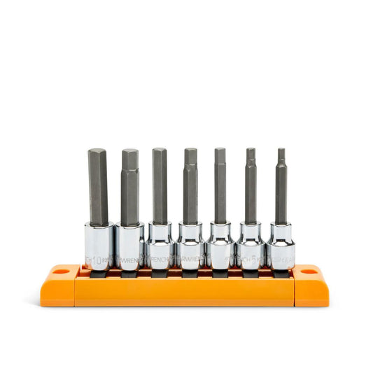 Gearwrench 82546 7 Piece 3/8" Drive Mid Length Hex Bit Metric Socket Set