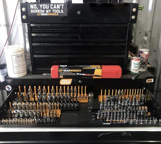 Gearwrench 83119 3 Piece 1/4", 3/8" & 1/2" Drive Orange Metric Socket Storage Tray Set