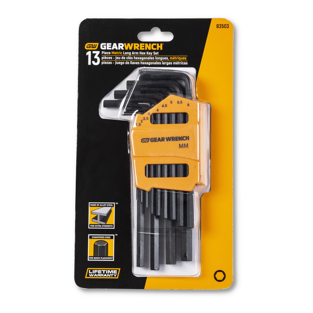 Gearwrench 83503 13 Piece Long Arm Metric Hex Key Set