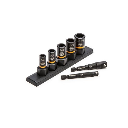 Gearwrench 83911 7 Piece 1/4" & 3/8" Drive SAE Bolt Biter™ Impact Extraction Socket Set