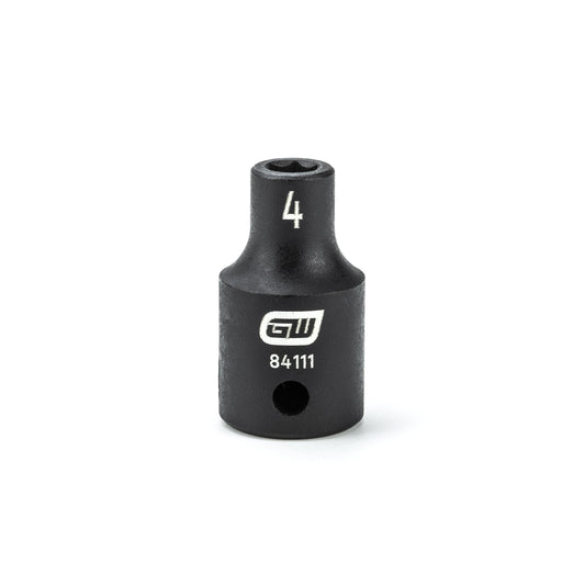 Gearwrench 84111 1/4" Drive 6 Point Standard Impact Metric Socket 4mm