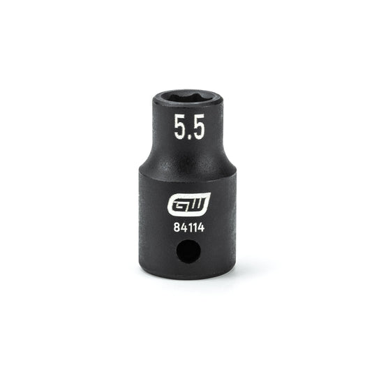 Gearwrench 84114 1/4" Drive 6 Point Standard Impact Metric Socket 5.5mm