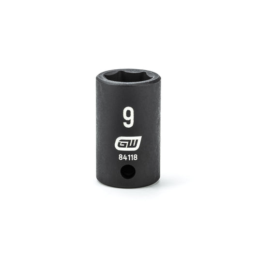 Gearwrench 84118 1/4" Drive 6 Point Standard Impact Metric Socket 9mm