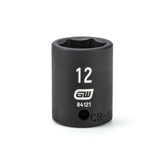 Gearwrench 84121 1/4" Drive 6 Point Standard Impact Metric Socket 12mm