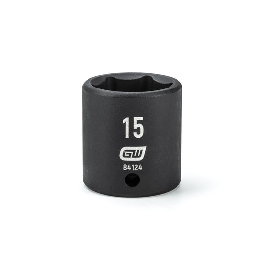 Gearwrench 84124 1/4" Drive 6 Point Standard Impact Metric Socket 15mm