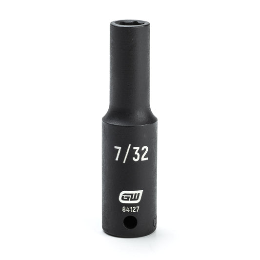 Gearwrench 84127 1/4" Drive 6 Point Deep Impact SAE Socket 7/32"