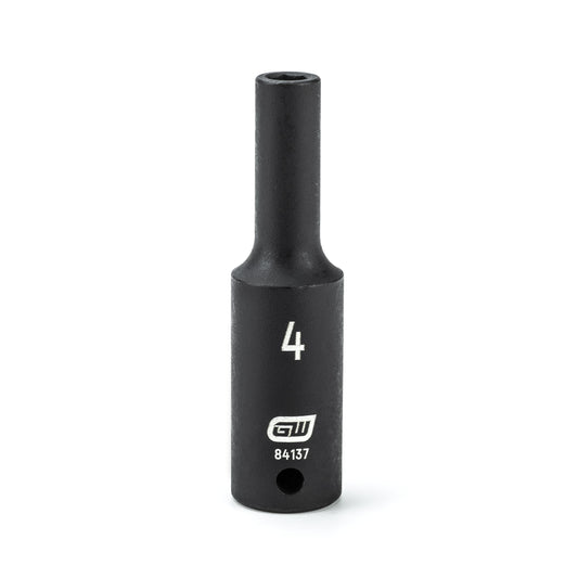 Gearwrench 84137 1/4" Drive 6 Point Deep Impact Metric Socket 4mm
